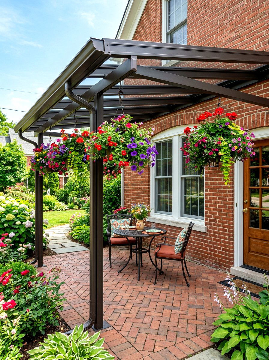 Attached metal patio cover awning - 30 metal patio cover ideas