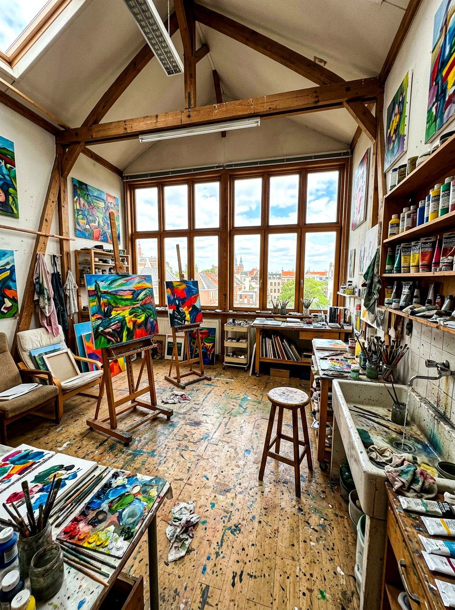 Attic Art Studio - 30 attic room ideas