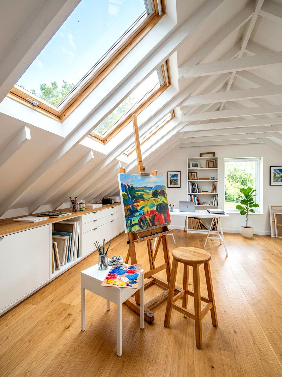 Attic Art Studio - 30 art studio room ideas