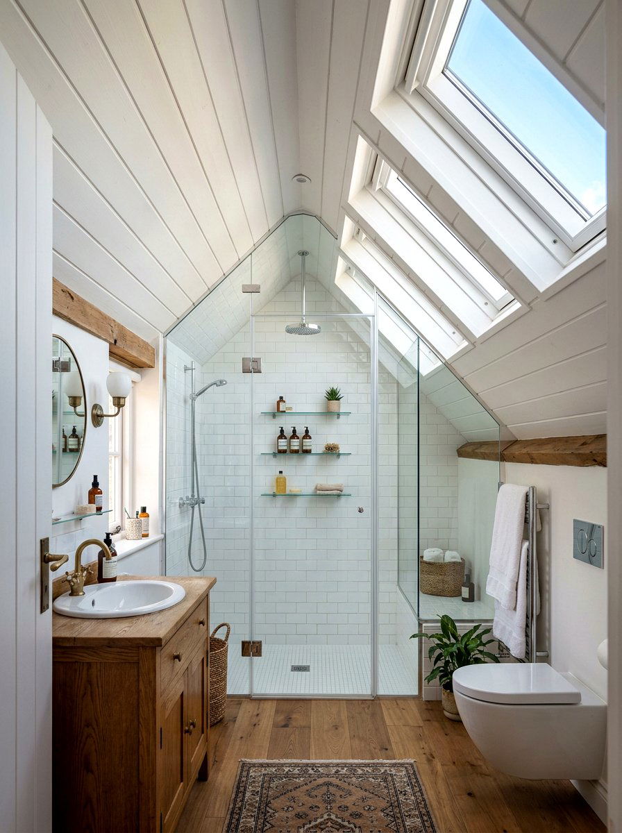 Attic Bathroom Skylight - 30 shower skylight ideas