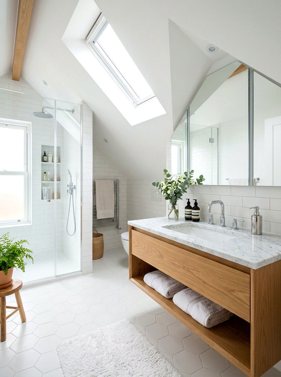 Attic Bathroom Vanity - 30 eaves storage ideas