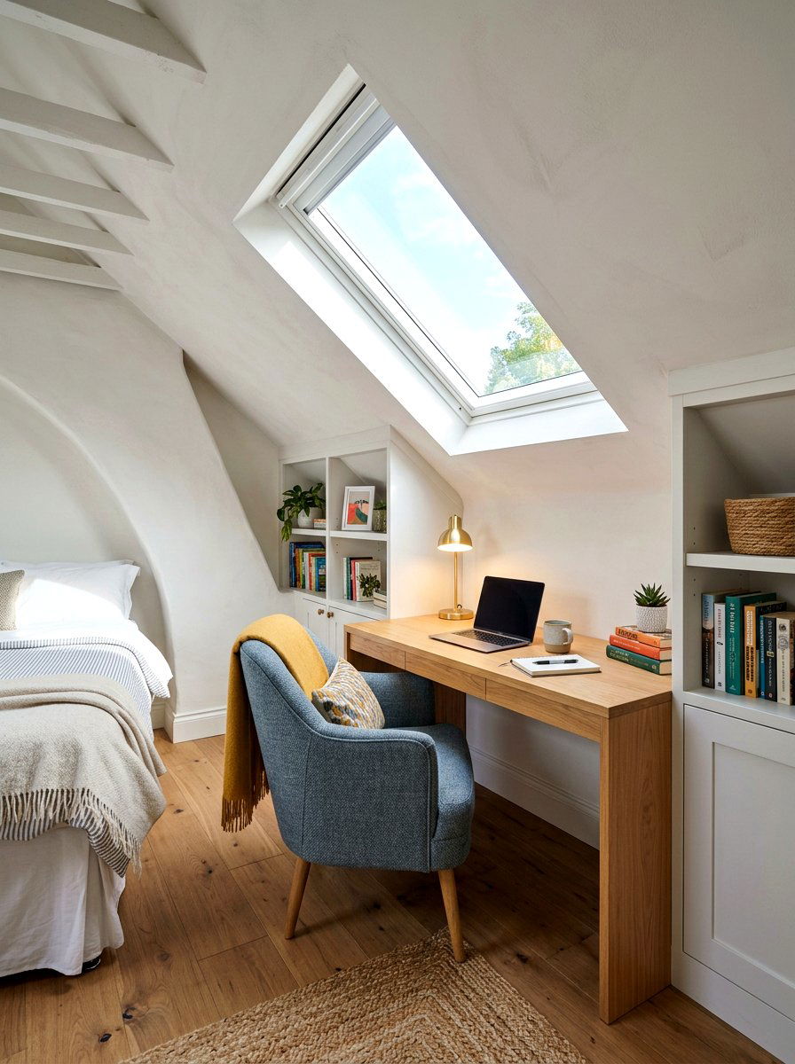 Attic Bedroom Study Nook - 30 kids study corner ideas