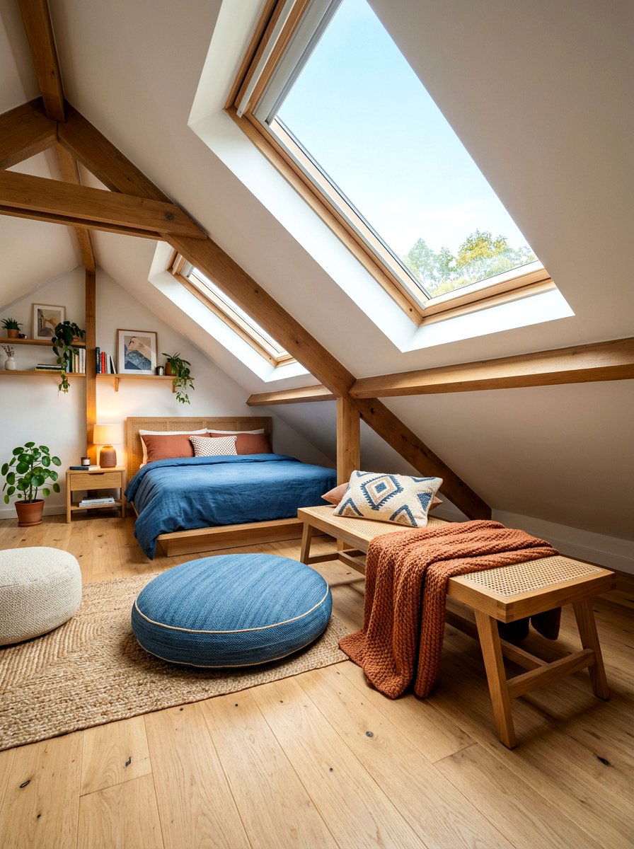 Attic Bedroom With Low Bench - 30 bedroom bench ideas