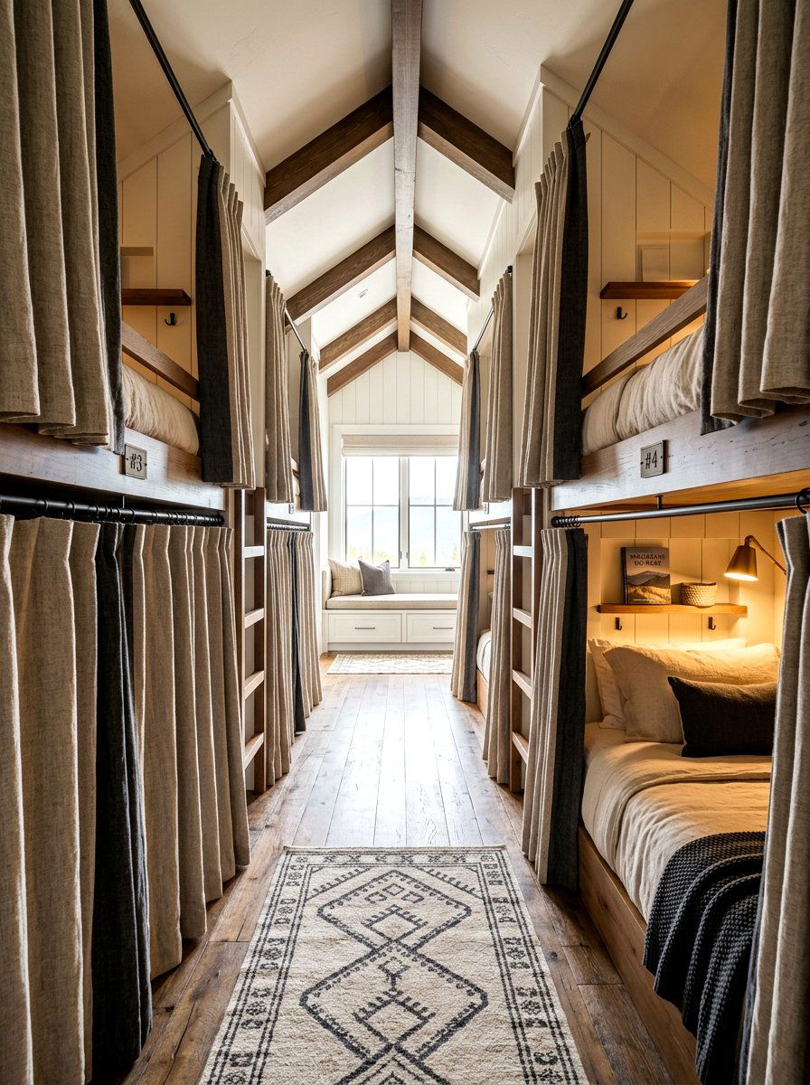 Attic Bunk Room Privacy Curtains - 30 attic bunk room ideas