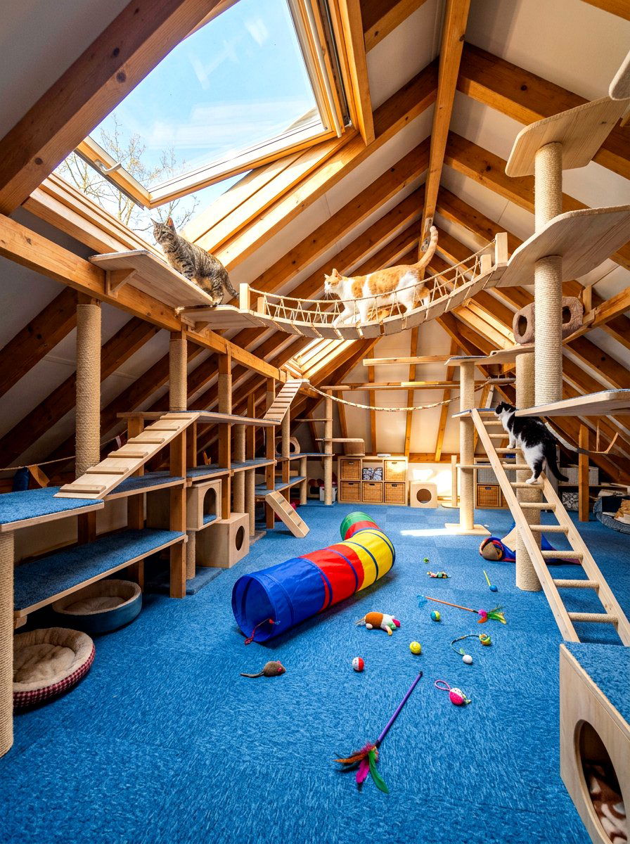 Attic Cat Playroom - 30 viral pet room ideas