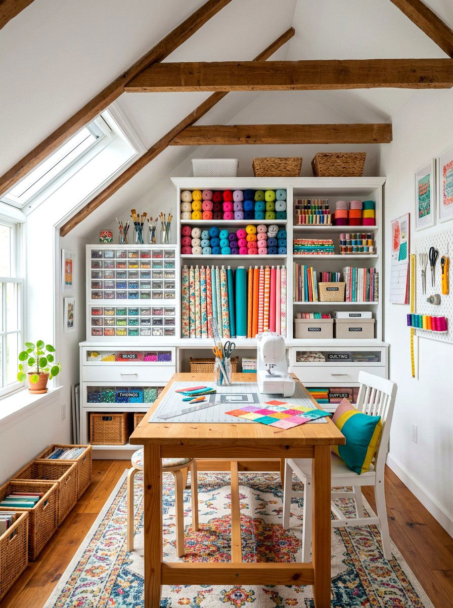 Attic Craft Room Cabinet - 30 attic storage ideas