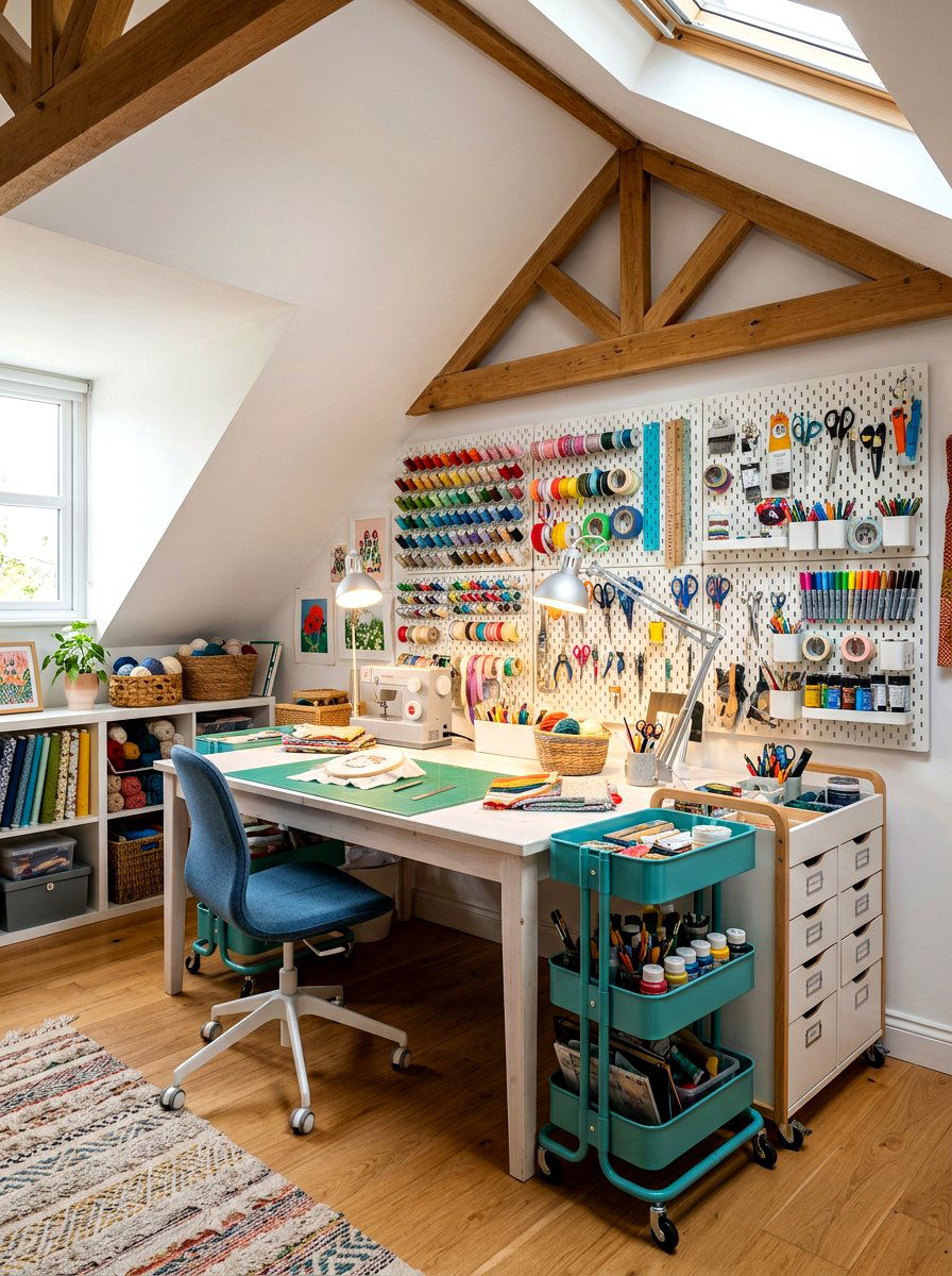 Attic Craft Room - 30 attic room ideas