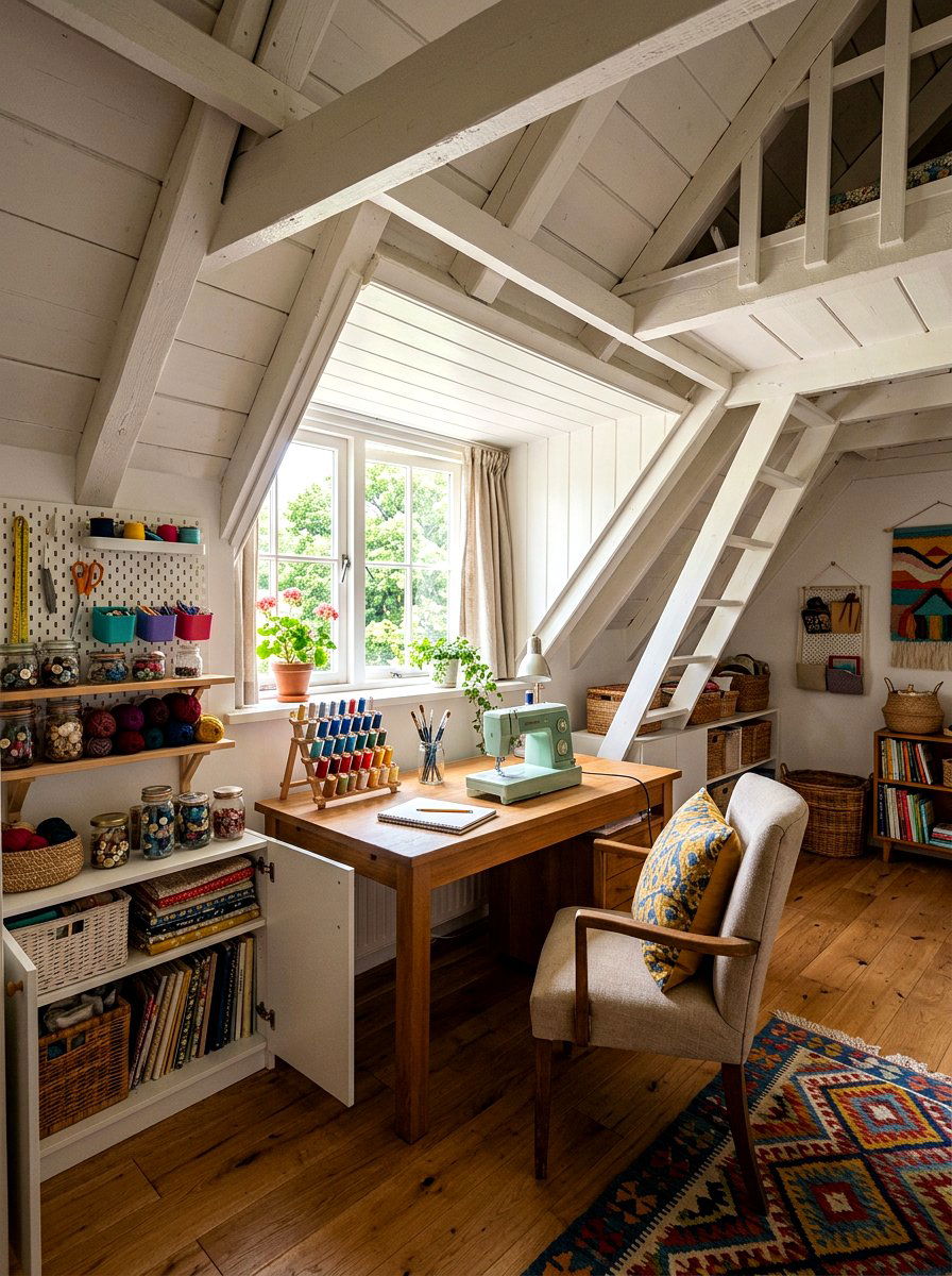 Attic Craft Space - 30 scrapbook room ideas