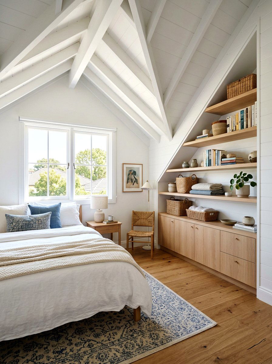 Attic Eaves Storage Niche - 30 recessed shelf ideas