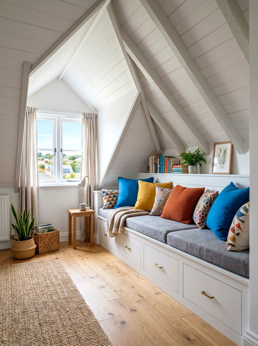 Attic Eaves Storage Seating - 30 attic reading nook ideas