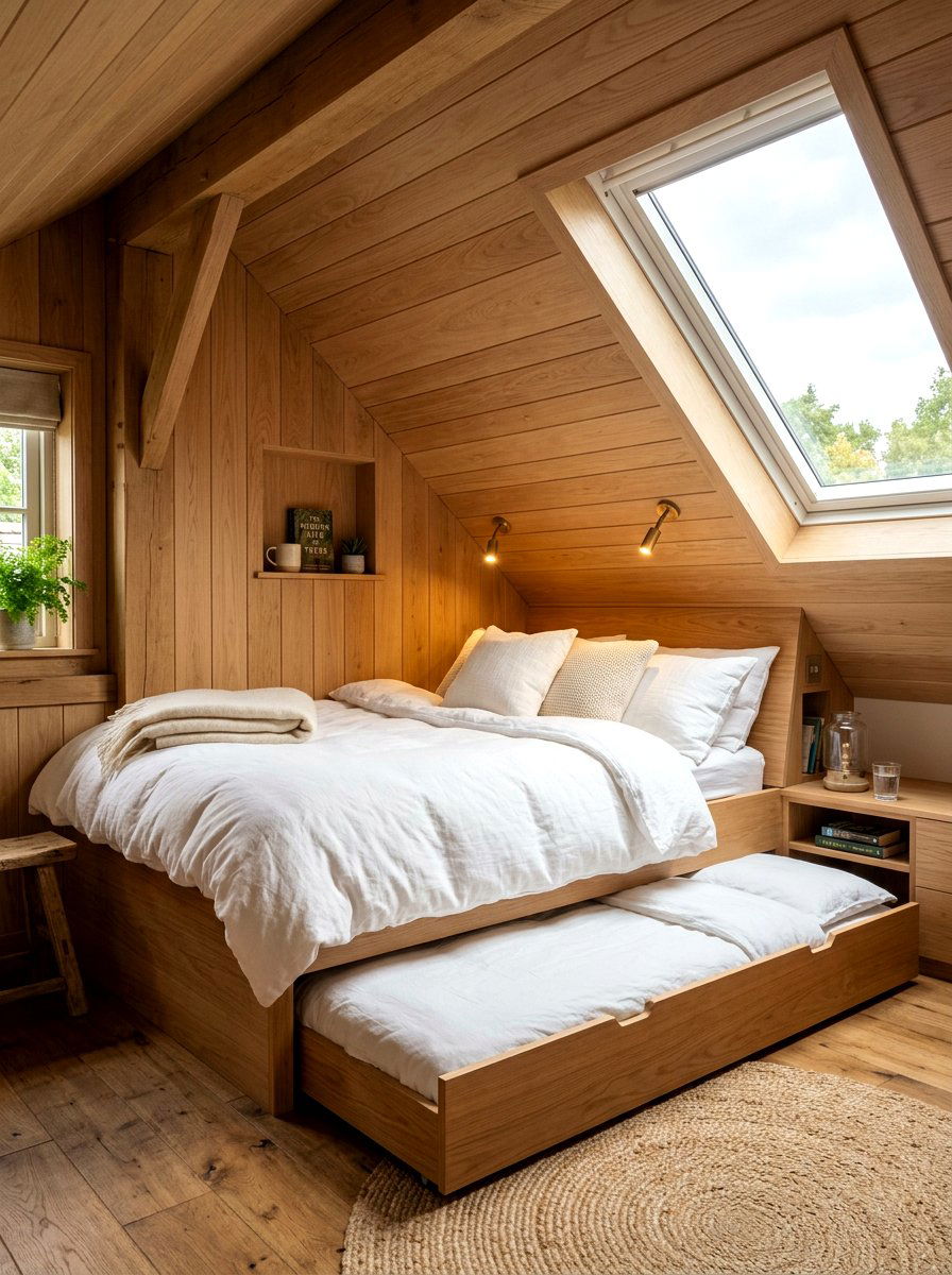 Attic Eaves Trundle Bed - 30 trundle guest room ideas