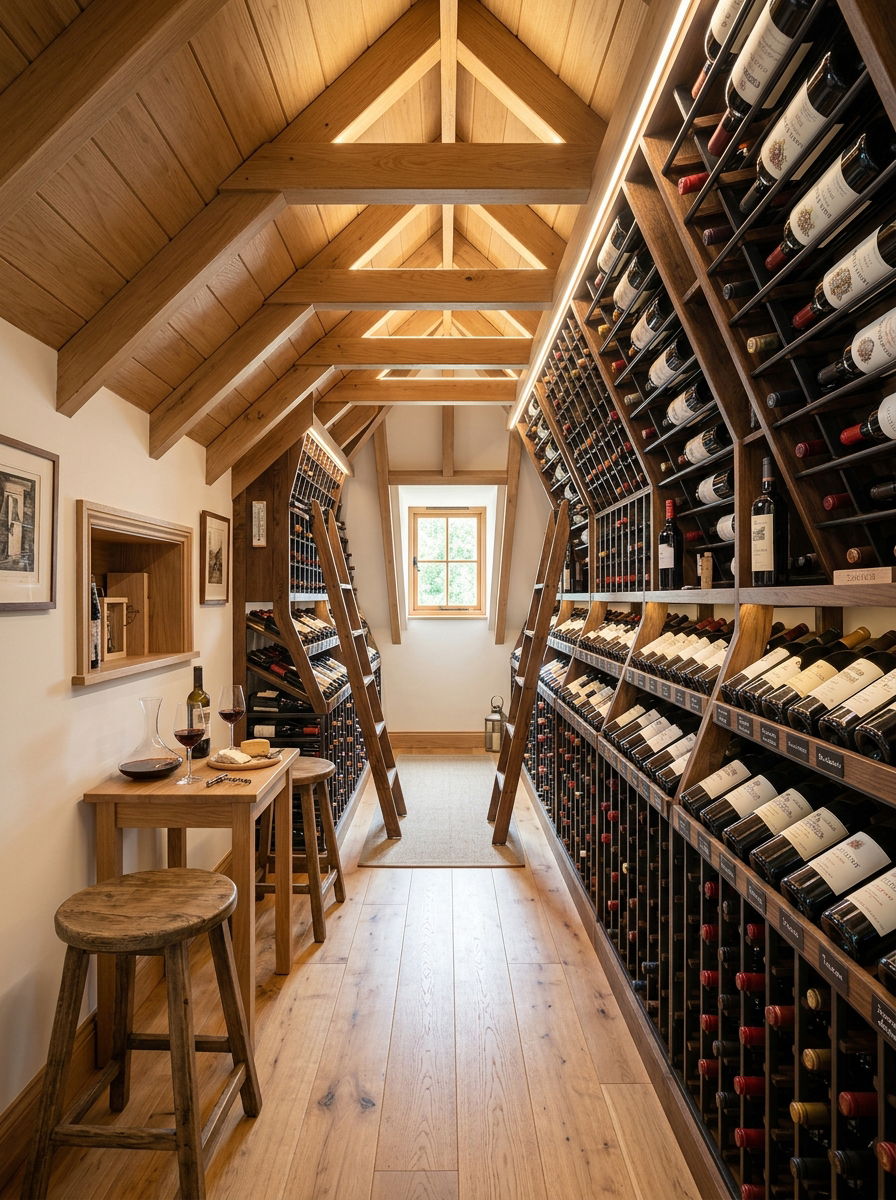 Attic Eaves Wine Storage - 30 small wine cellar ideas