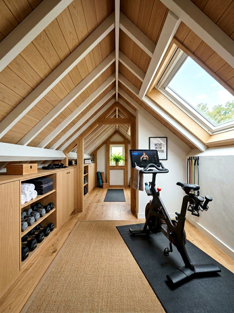 Attic Fitness Studio - 30 small home gym ideas