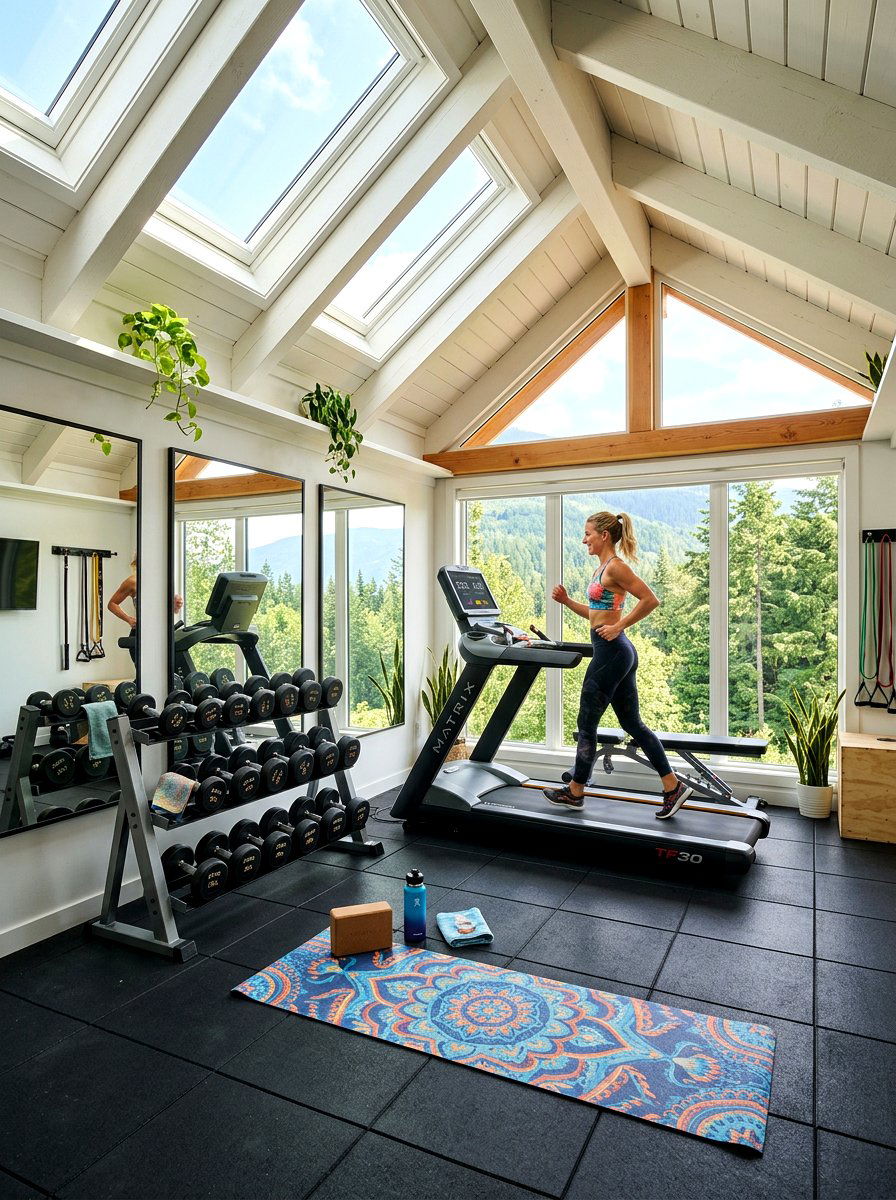 Attic Home Gym - 30 attic room ideas