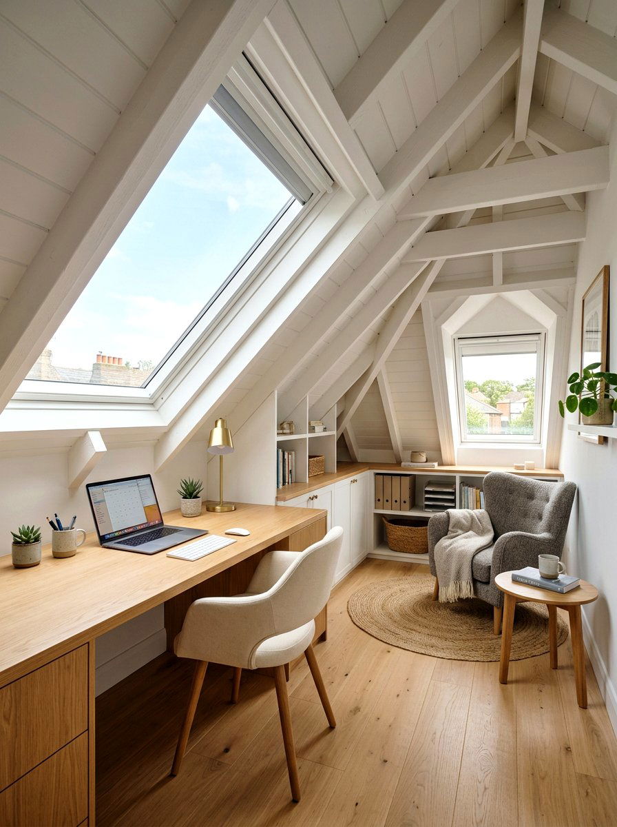 Attic Home Office Conversion - 30 private study room ideas