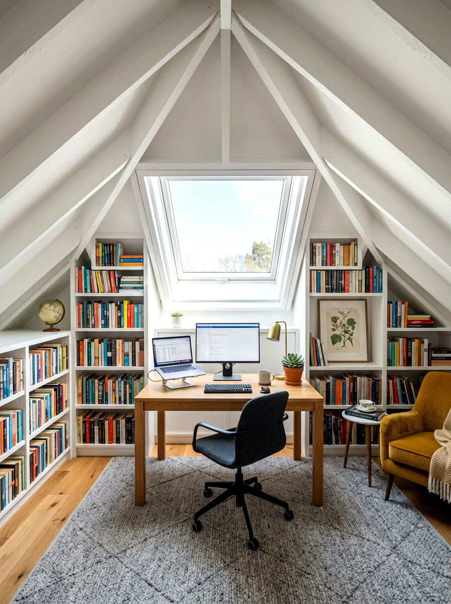 Attic Home Office Library - 30 office library combo ideas