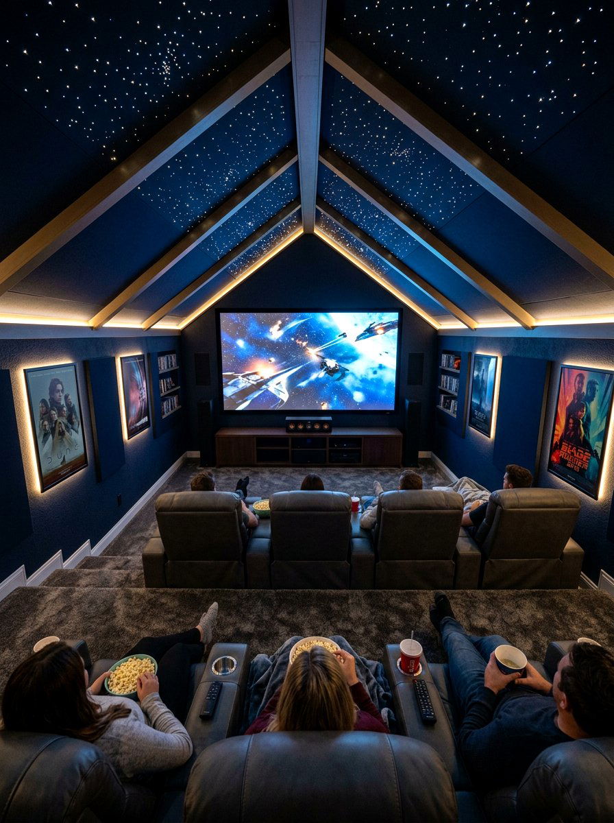 Attic Home Theater - 30 attic room ideas