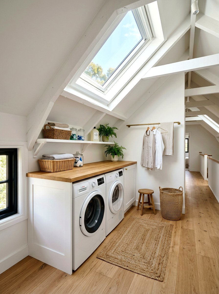Attic Laundry Nook - 30 laundry nook ideas