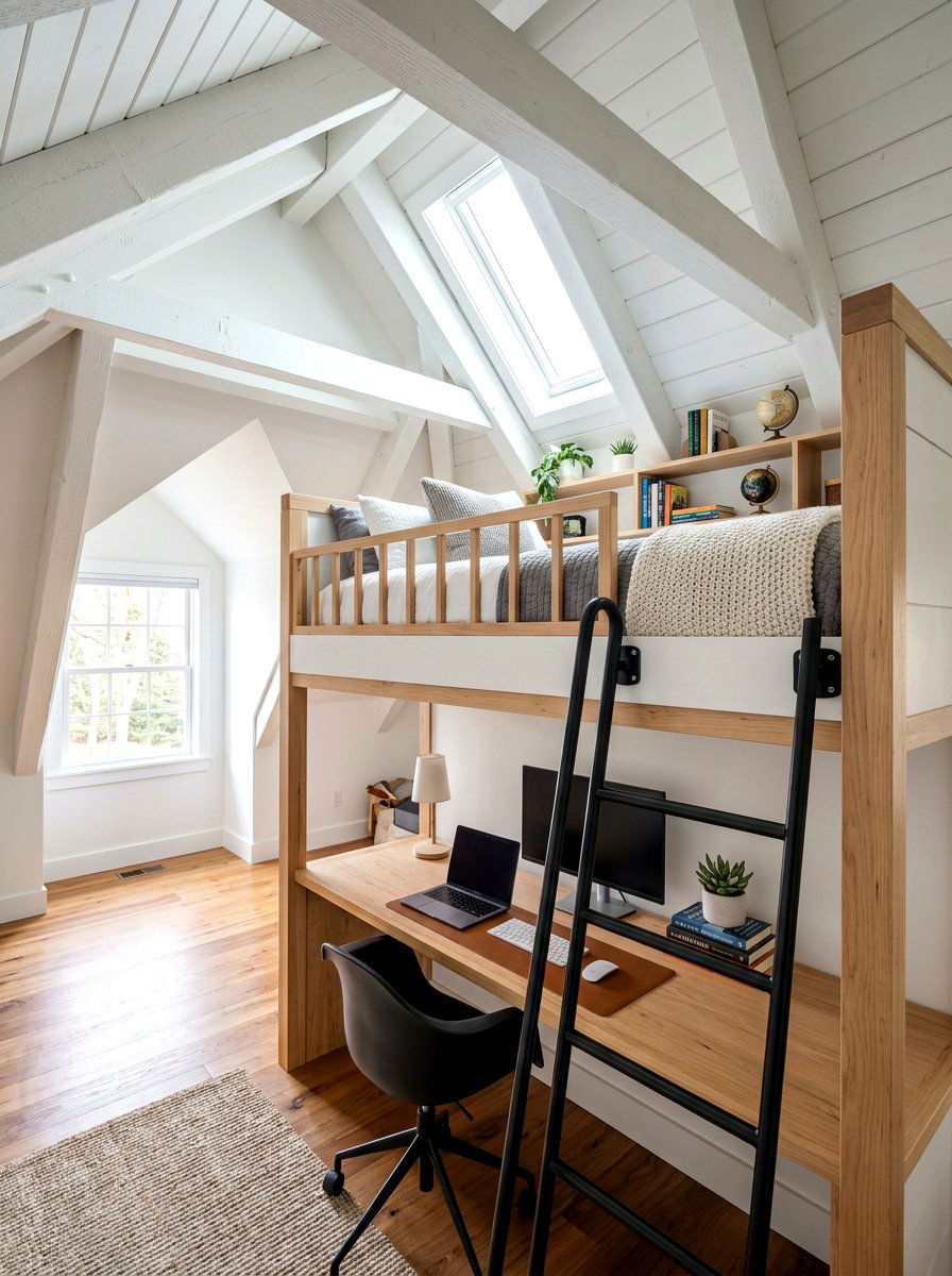 Attic Loft Bunk Bed - 30 attic bunk room ideas