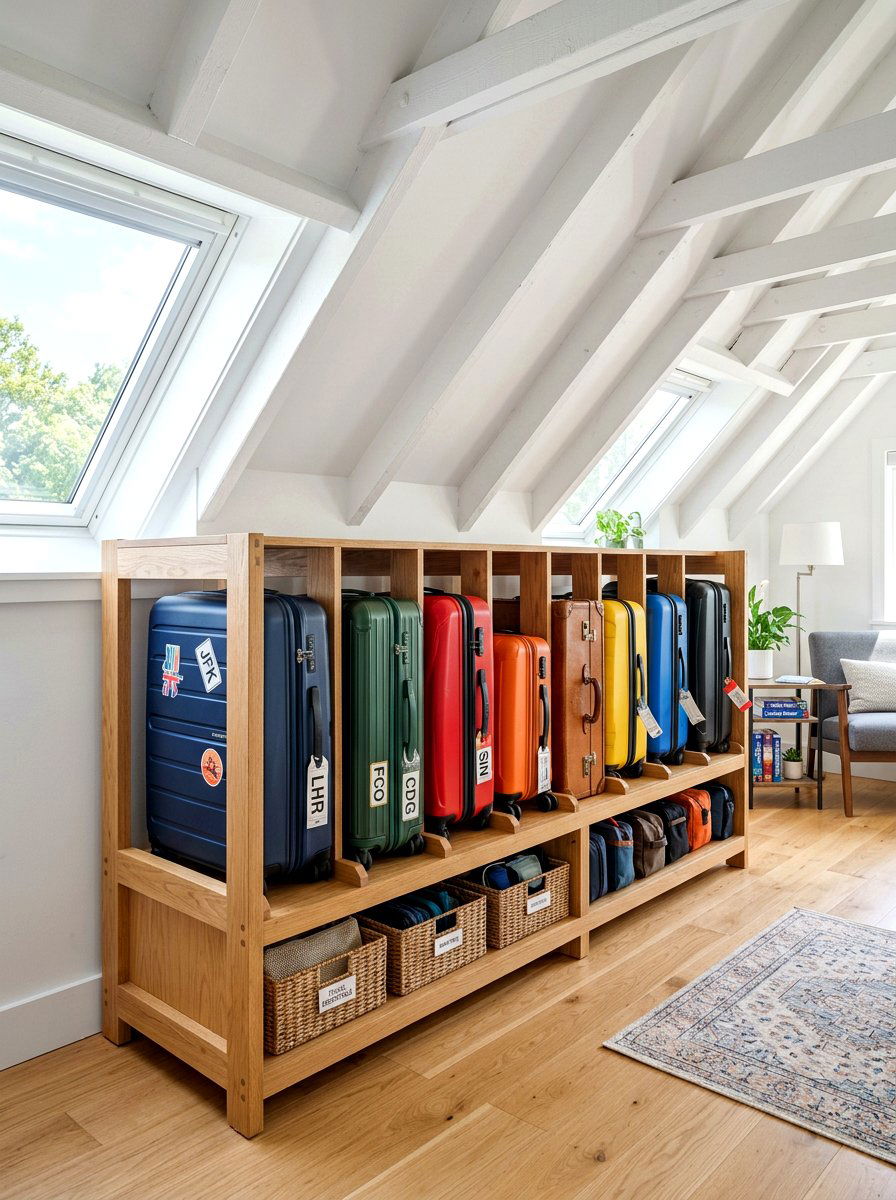 Attic Luggage Rack - 30 attic storage ideas