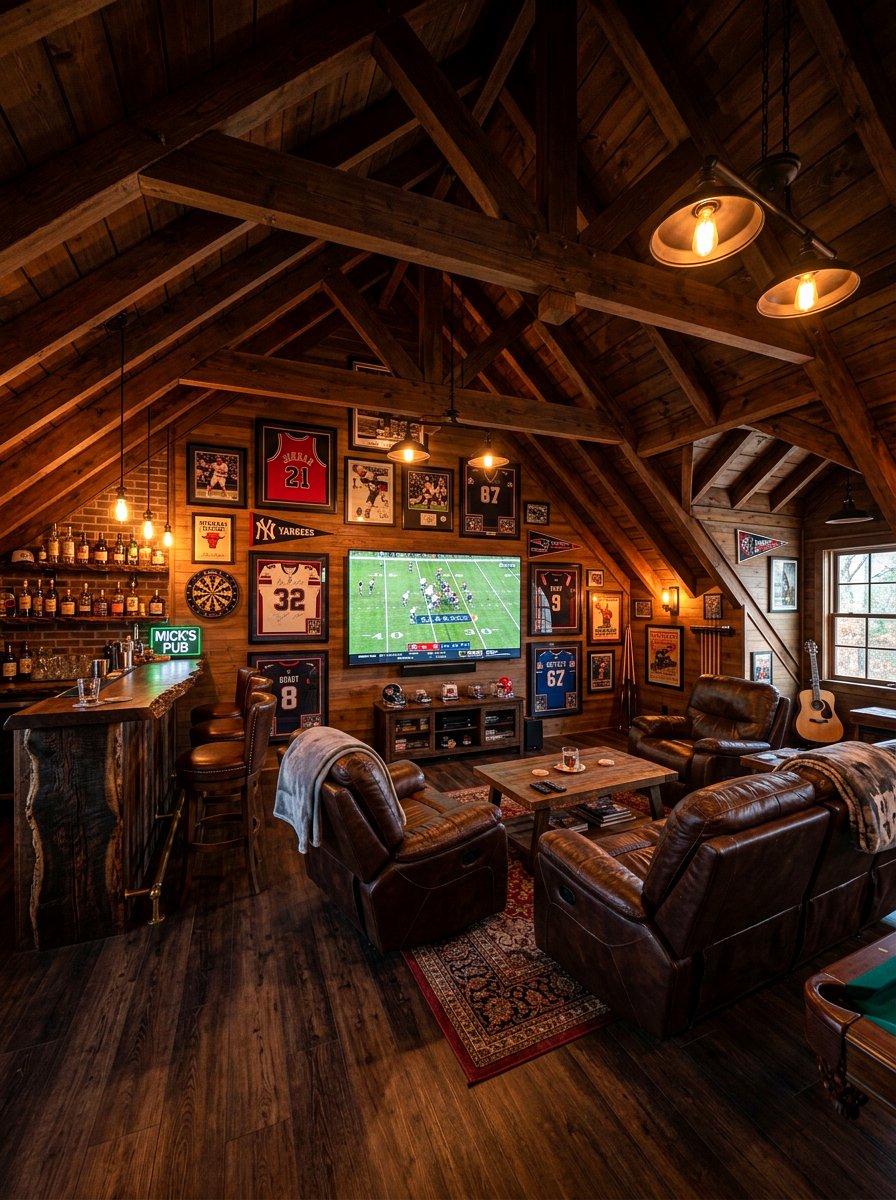 Attic Man Cave - 30 attic room ideas