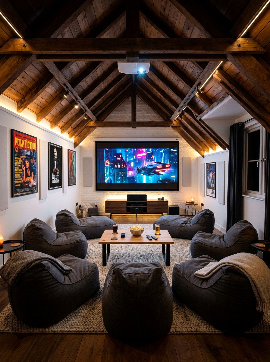 Attic Movie Theater - 30 attic playroom ideas