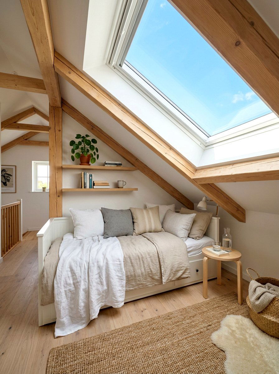 Attic Nook With Skylight - 30 quiet corner decor ideas