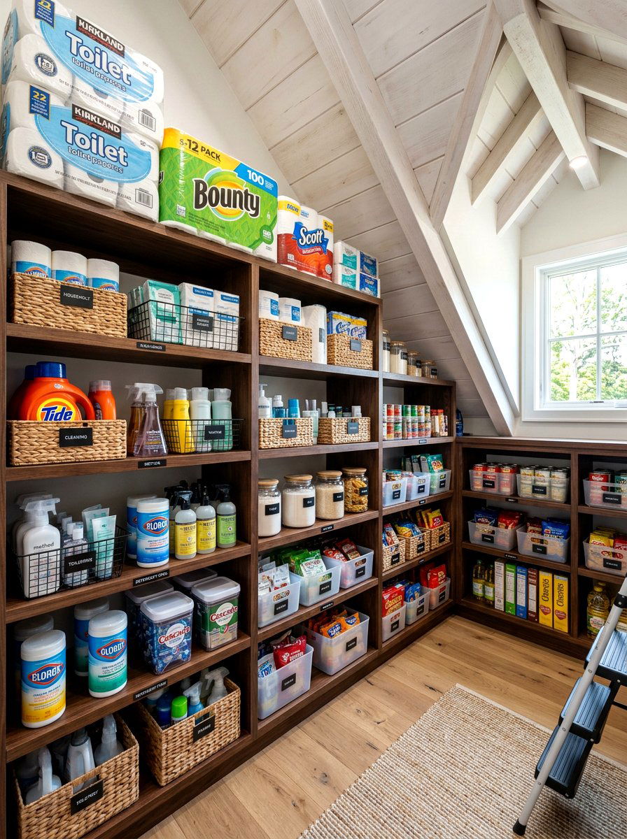 Attic Pantry Shelving - 30 attic storage ideas