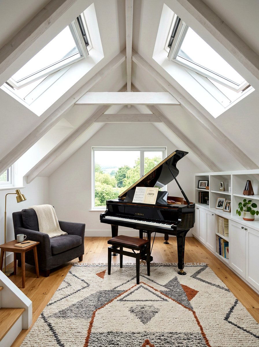 Attic Piano Studio - 30 piano room ideas