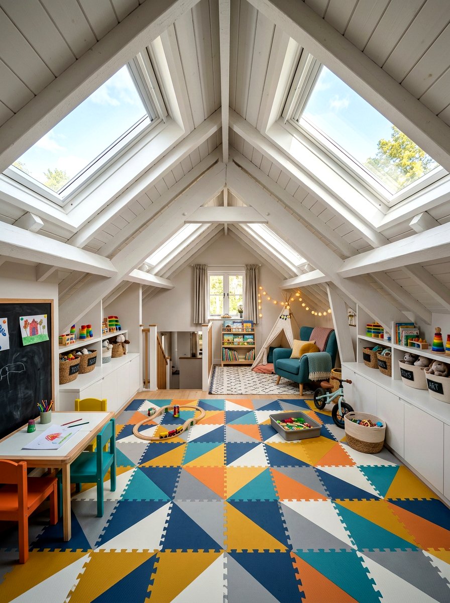 Attic Playroom - 30 small playroom ideas