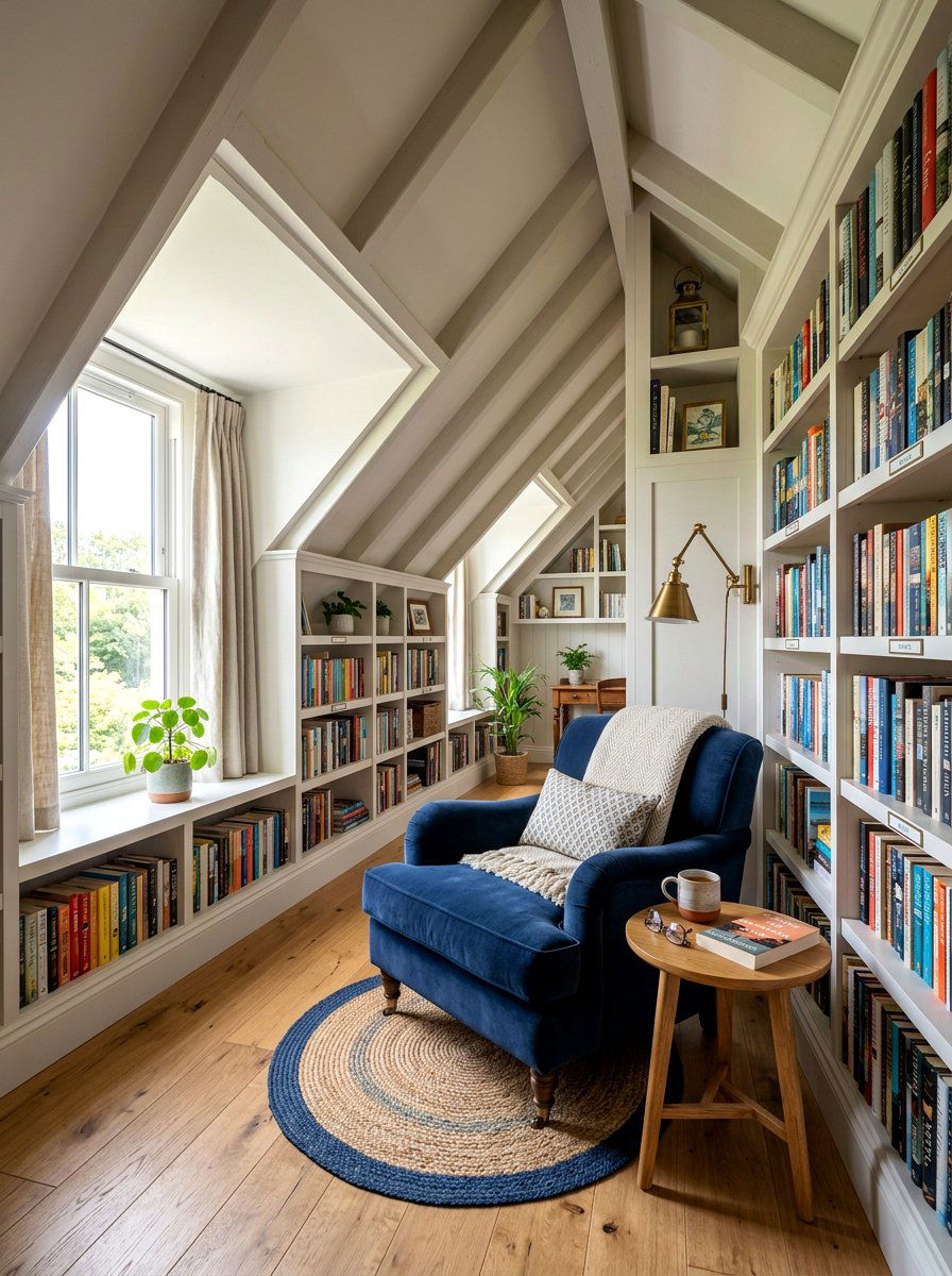 Attic Reading Corner Built In Bookshelves - 30 attic reading corner ideas