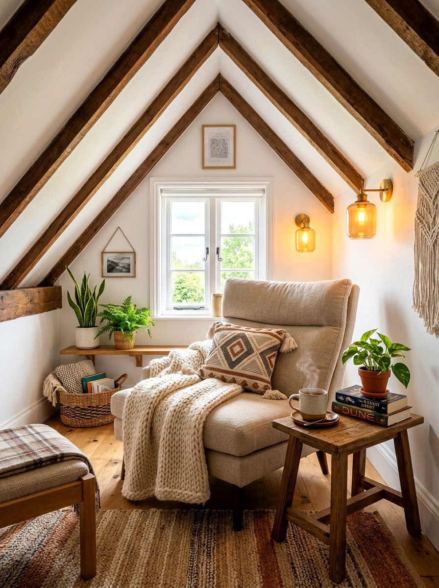 Attic Reading Corner Under Sloped Ceiling - 30 attic reading corner ideas