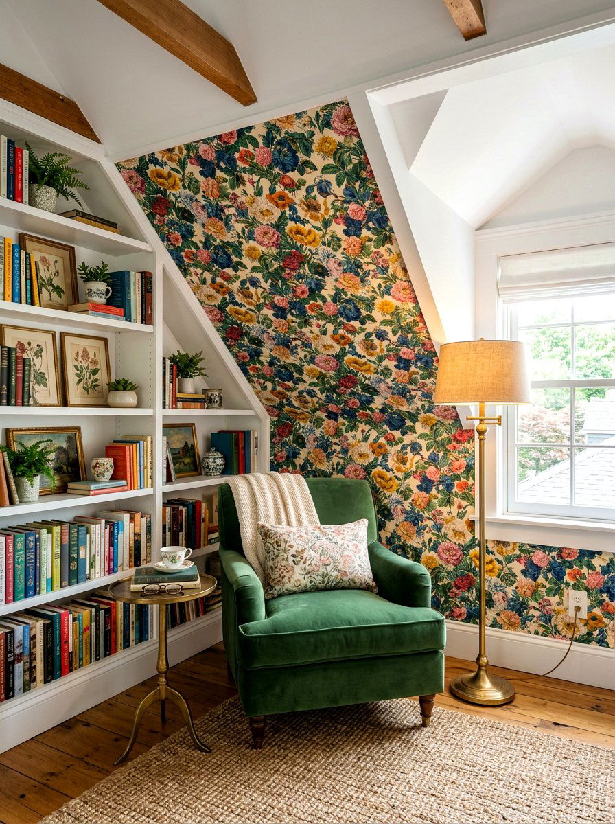 Attic Reading Corner Wallpaper Accent Wall - 30 attic reading corner ideas