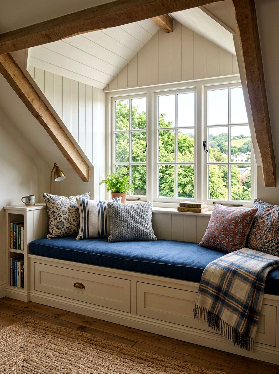 Attic Reading Corner Window Seat - 30 attic reading corner ideas