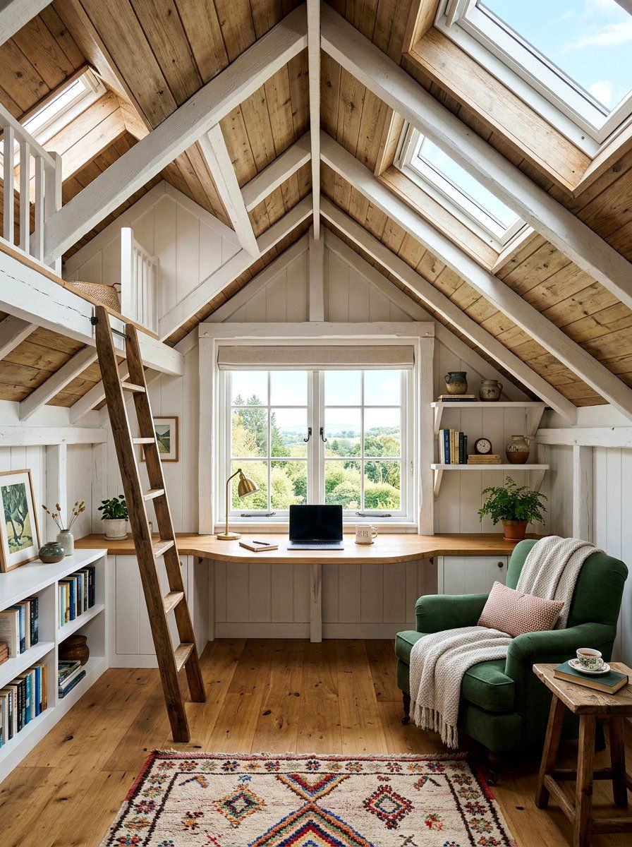 Attic Retreat Workspace - 30 offline home office ideas