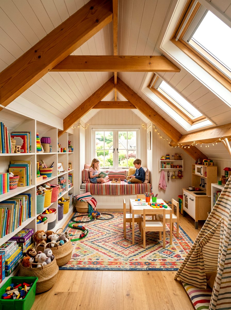 Attic Shared Playroom - 30 children shared playroom ideas