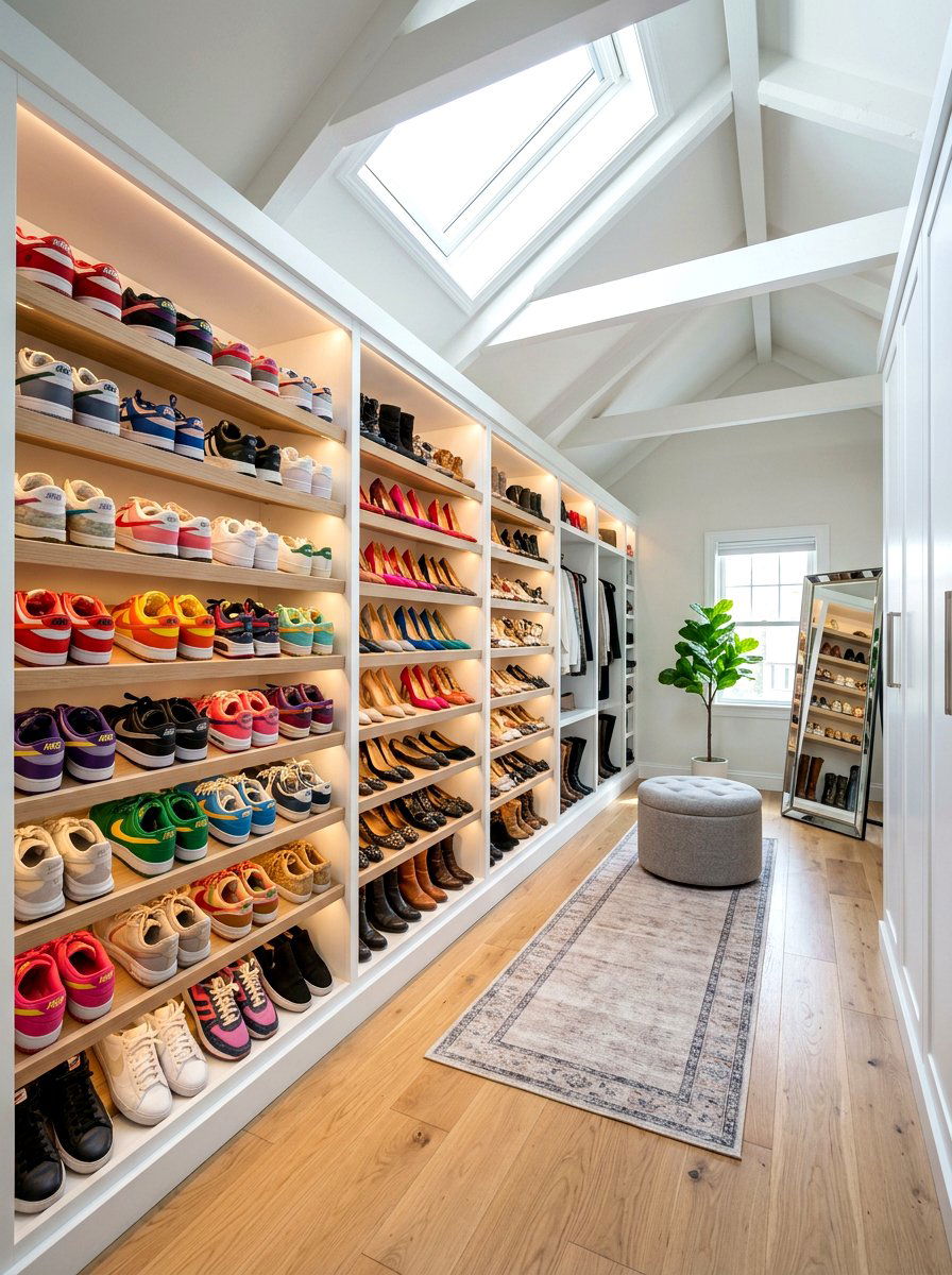 Attic Shoe Rack - 30 attic storage ideas