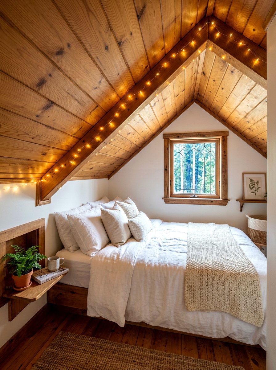 Attic Sloped Ceiling Bed - 30 cozy bedscape ideas