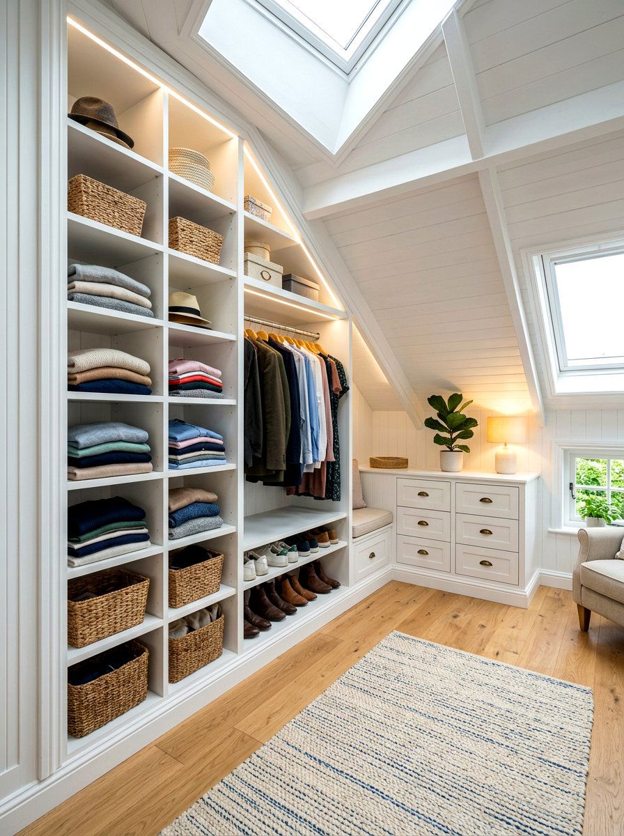 Attic Sloped Ceiling Closet - 30 kids closet ideas