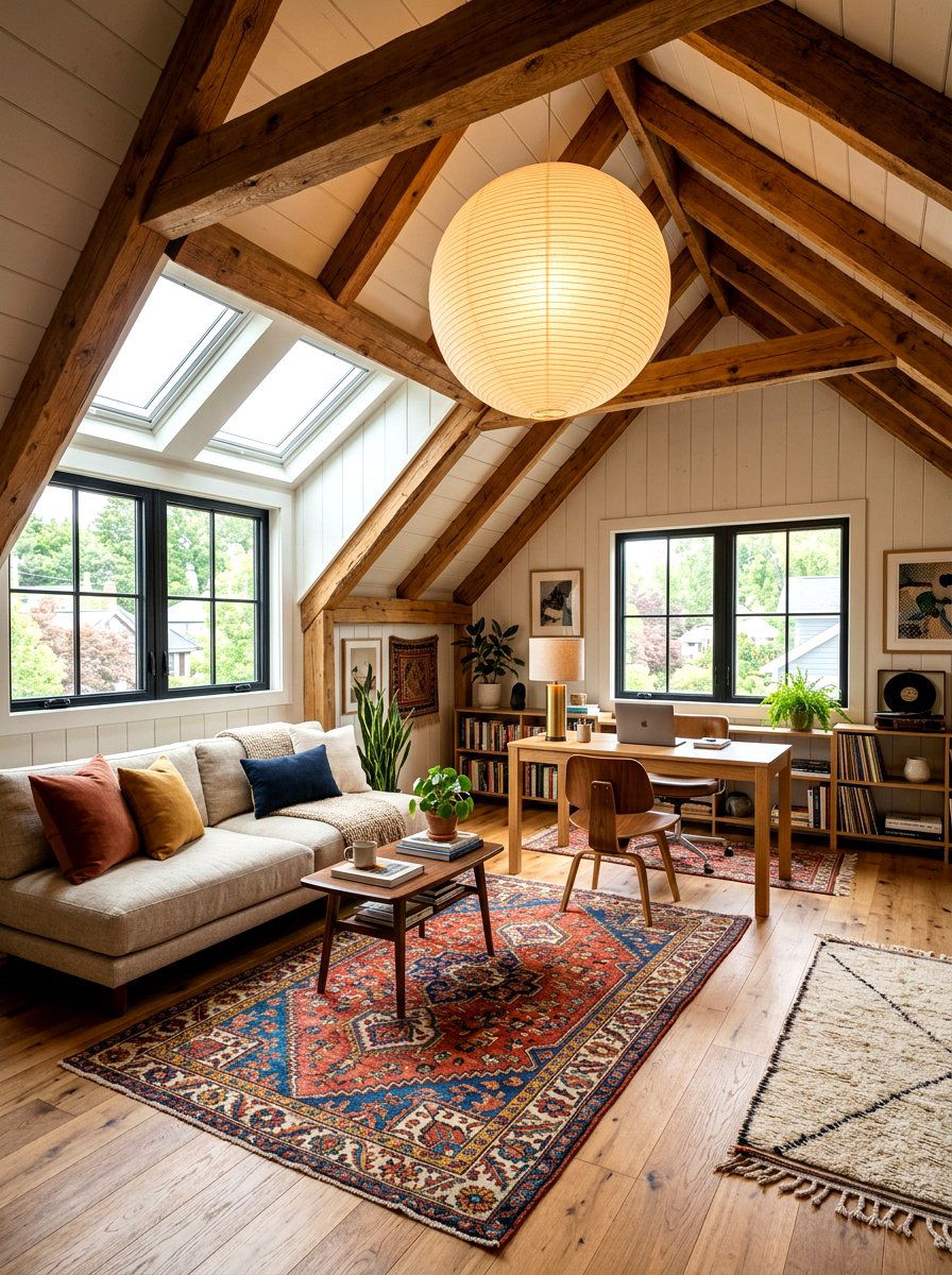 Attic Sloped Ceiling Light - 30 paper lantern lighting ideas