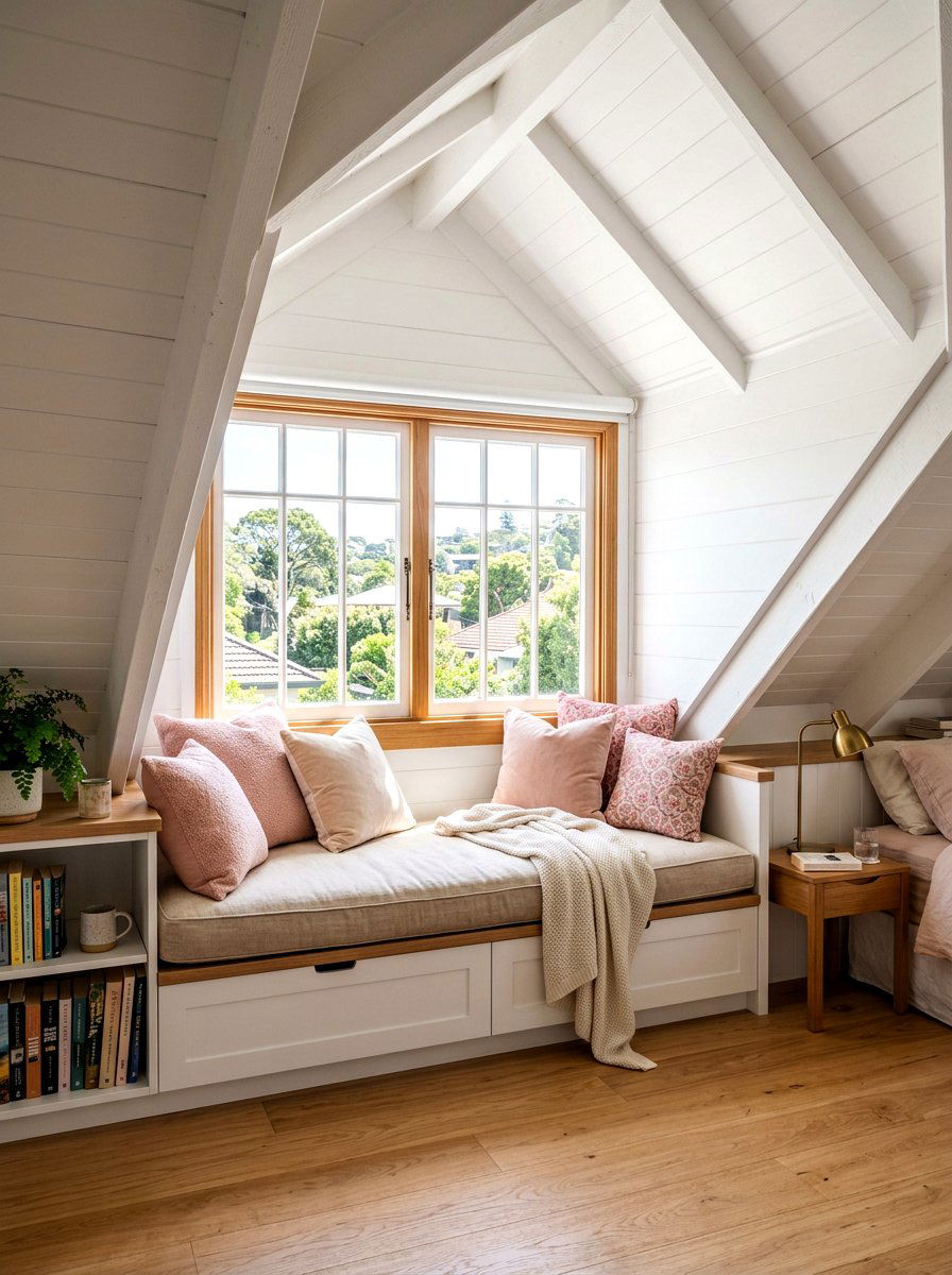 Attic Window Seat - 30 bay window seating ideas