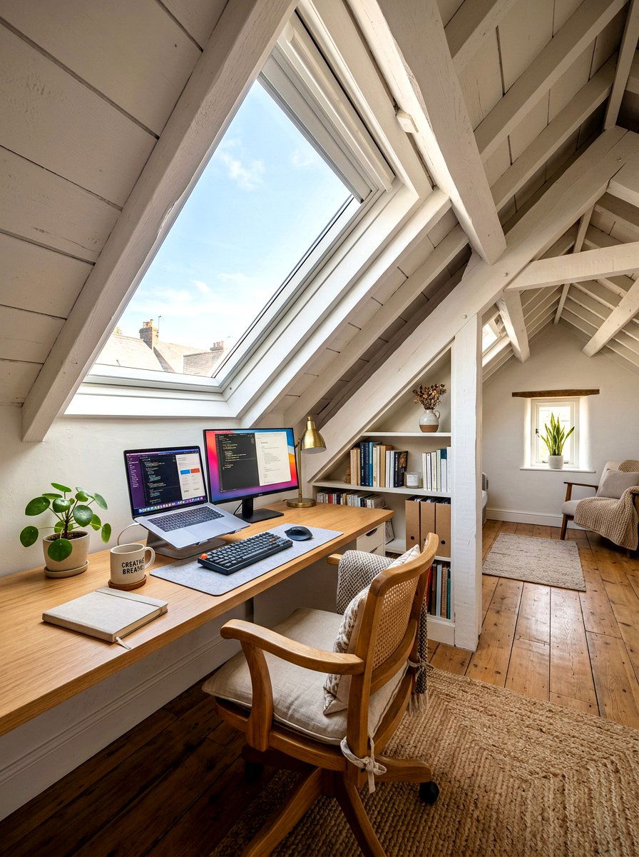 Attic Workspace Home Office - 30 minimalist home office ideas