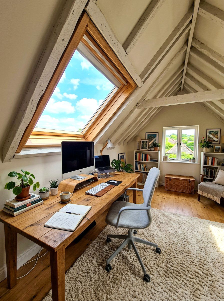 Attic Workspace - 30 cozy office ideas