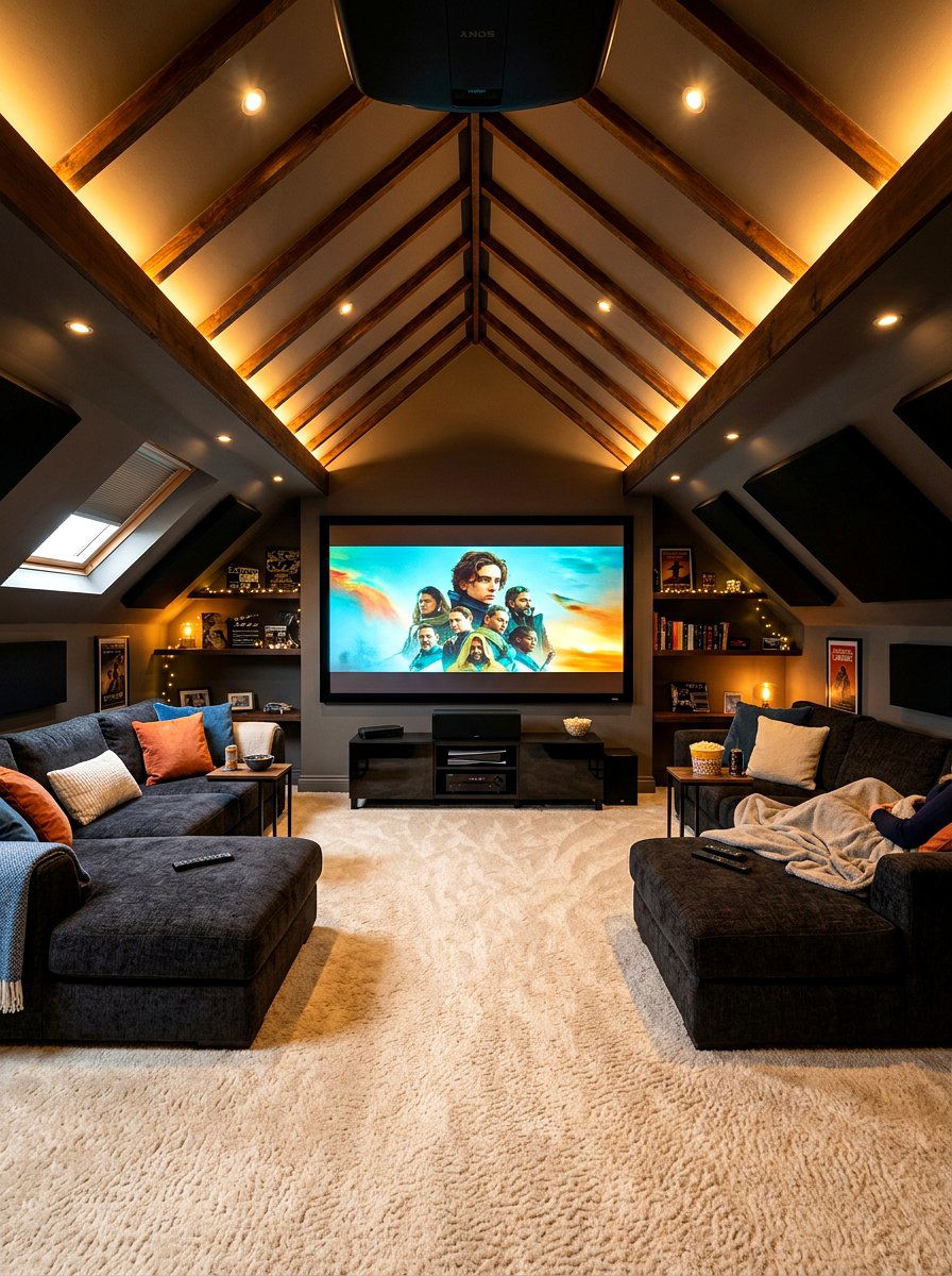 Attic cinema room - 30 movie room ideas