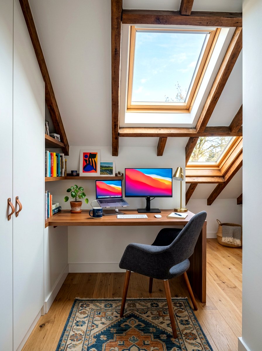 Attic closet office - 30 desk in closet ideas aesthetic