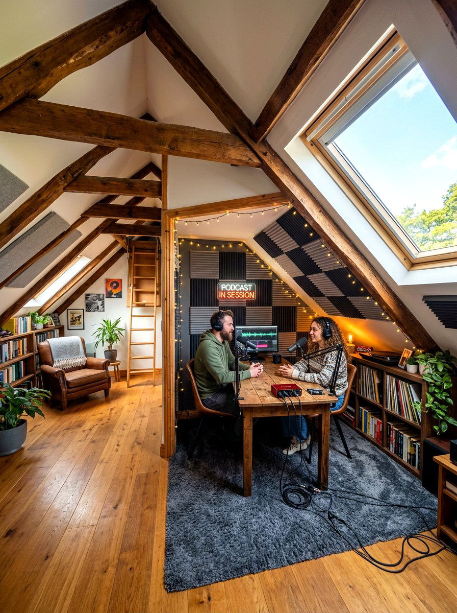 Attic conversion podcast studio - 30 podcast room ideas