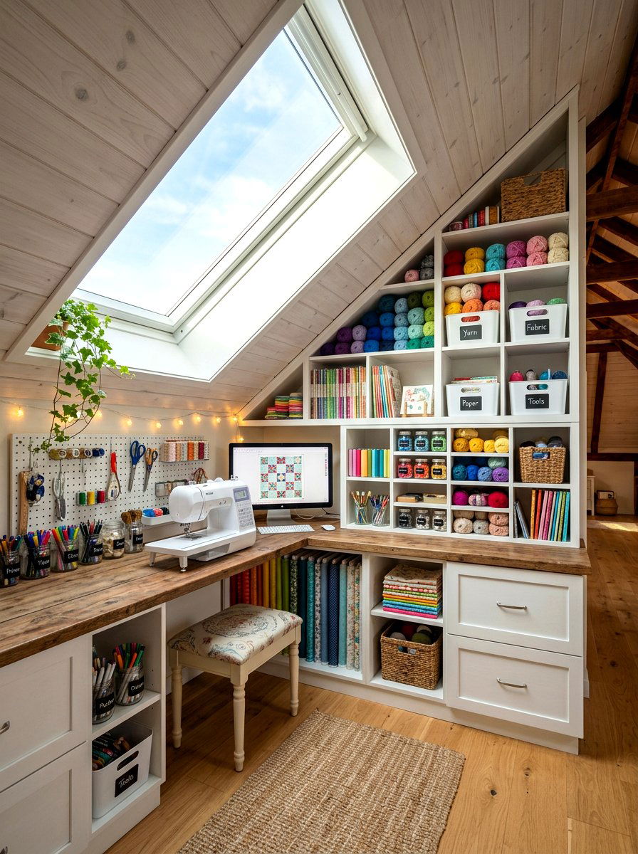 Attic craft closet - 30 craft closet ideas