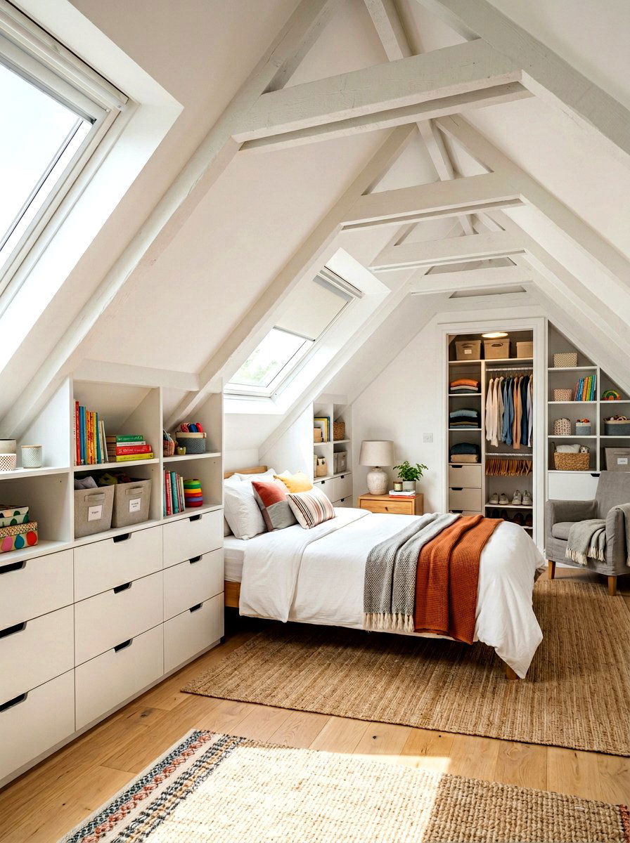 Attic guest room storage - 30 attic guest room ideas