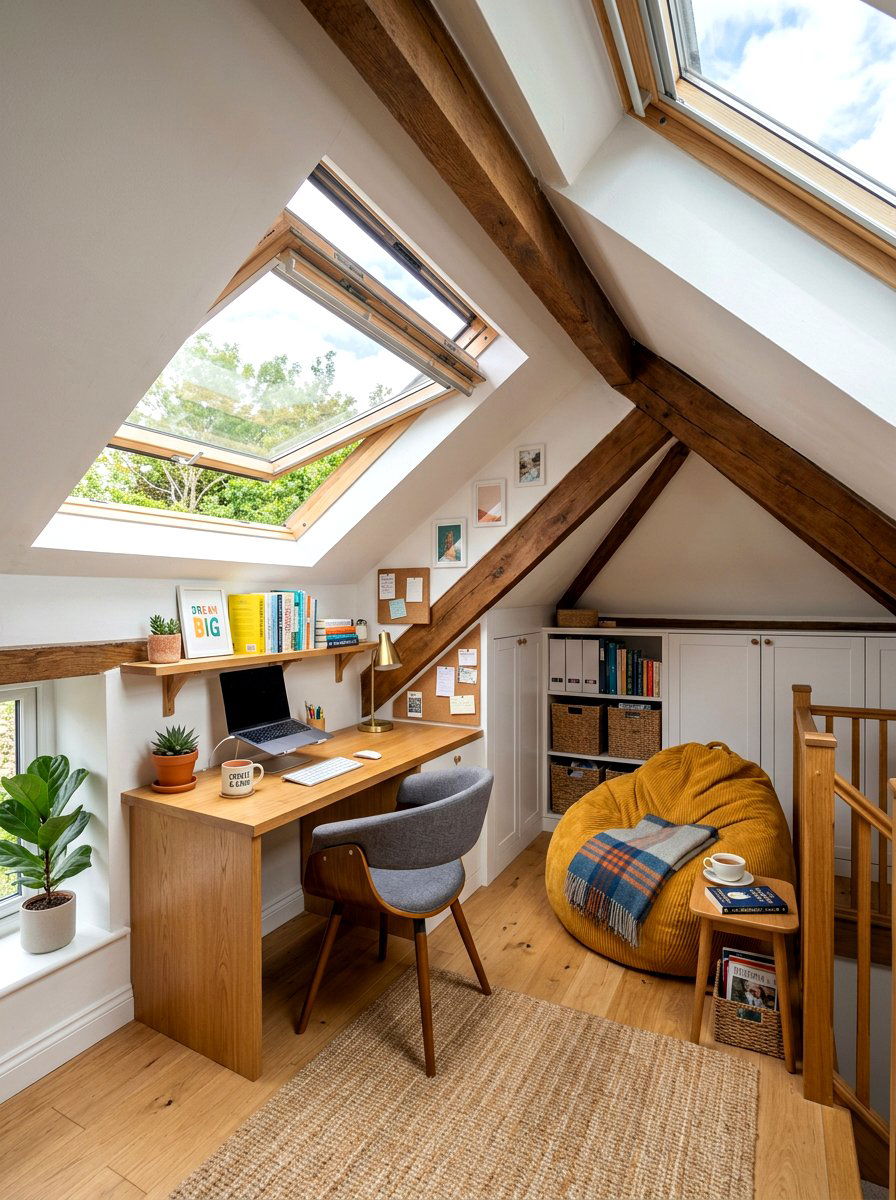 Attic office nook - 30 cozy home office ideas