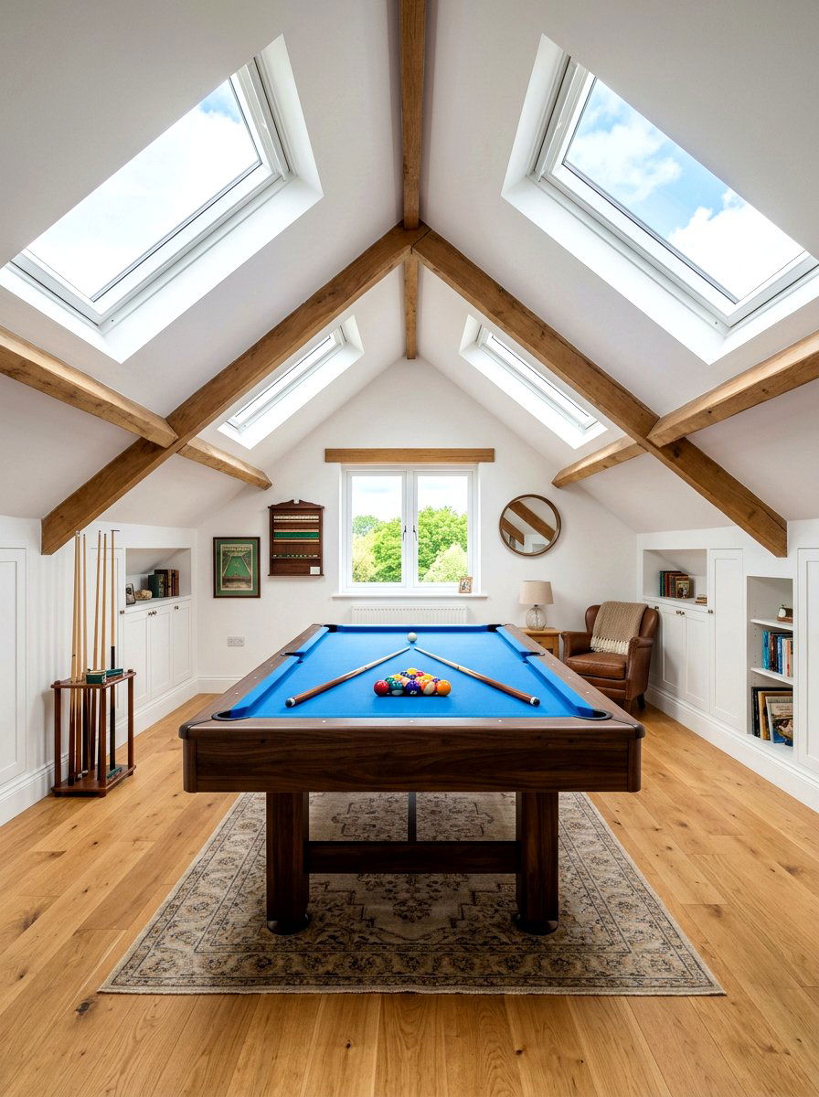 Attic pool table setup - 30 billiards room ideas